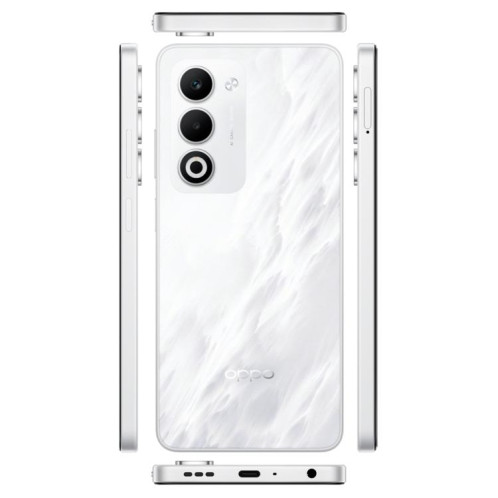 OPPO A6i 5G, 8 Go + 256 Go, lecteur d'empreintes digitales latéral, 6,67 pouces, ColorOS 15, Android 15, Dimensity 6300 Octa Core, réseau : 5G (blanc) SO253W1616-013